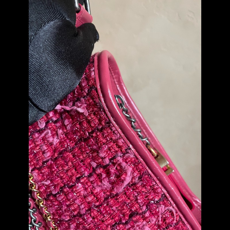 Chanel 紅色毛呢流浪包 小號-7