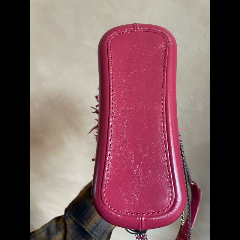 Chanel 紅色毛呢流浪包 小號-9