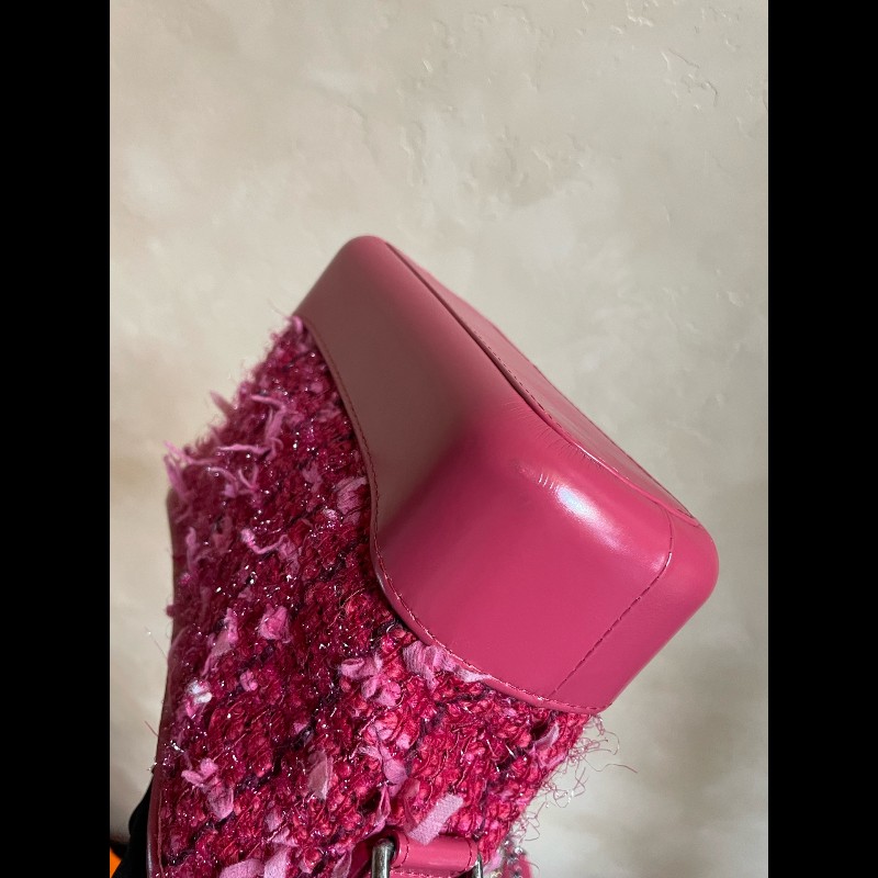 Chanel 紅色毛呢流浪包 小號-10