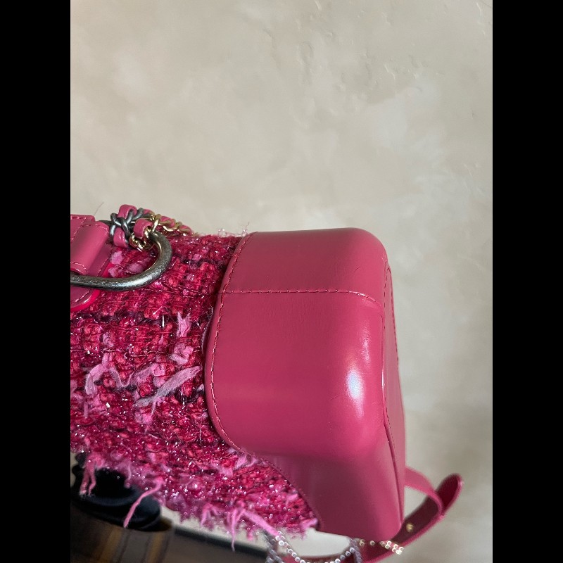 Chanel 紅色毛呢流浪包 小號-13