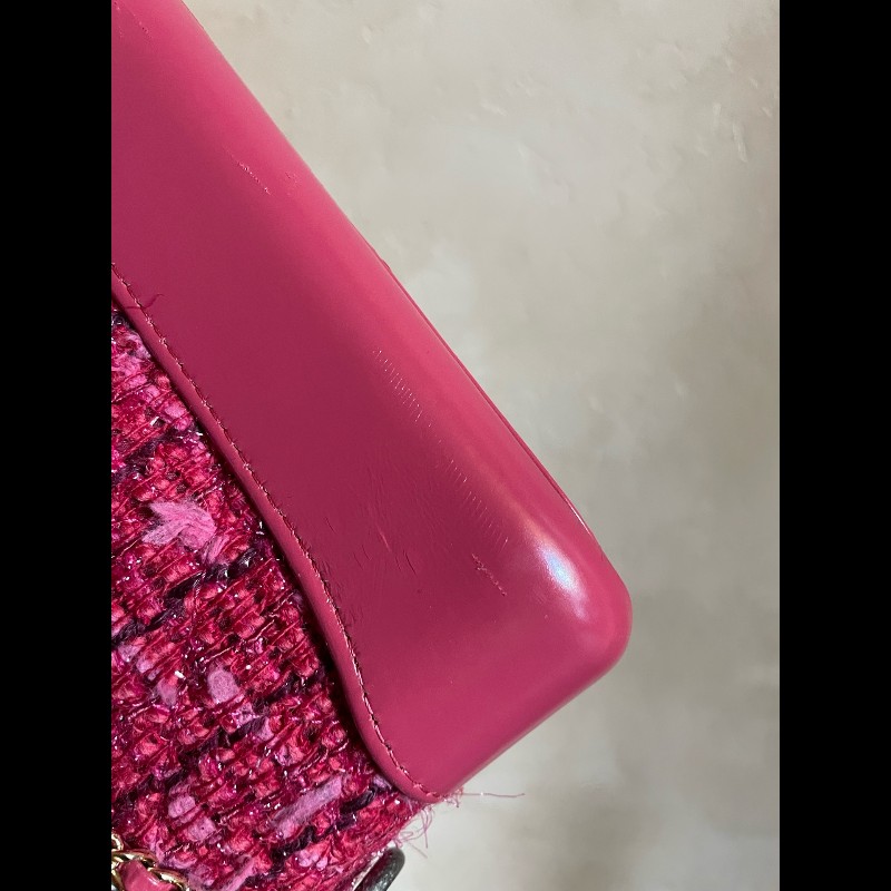 Chanel 紅色毛呢流浪包 小號-14