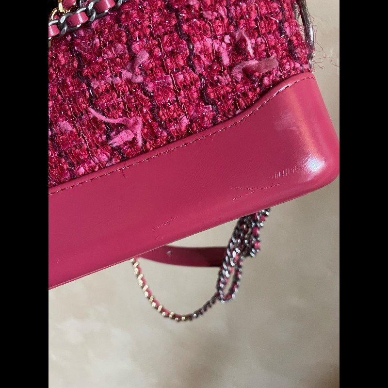 Chanel 紅色毛呢流浪包 小號-16