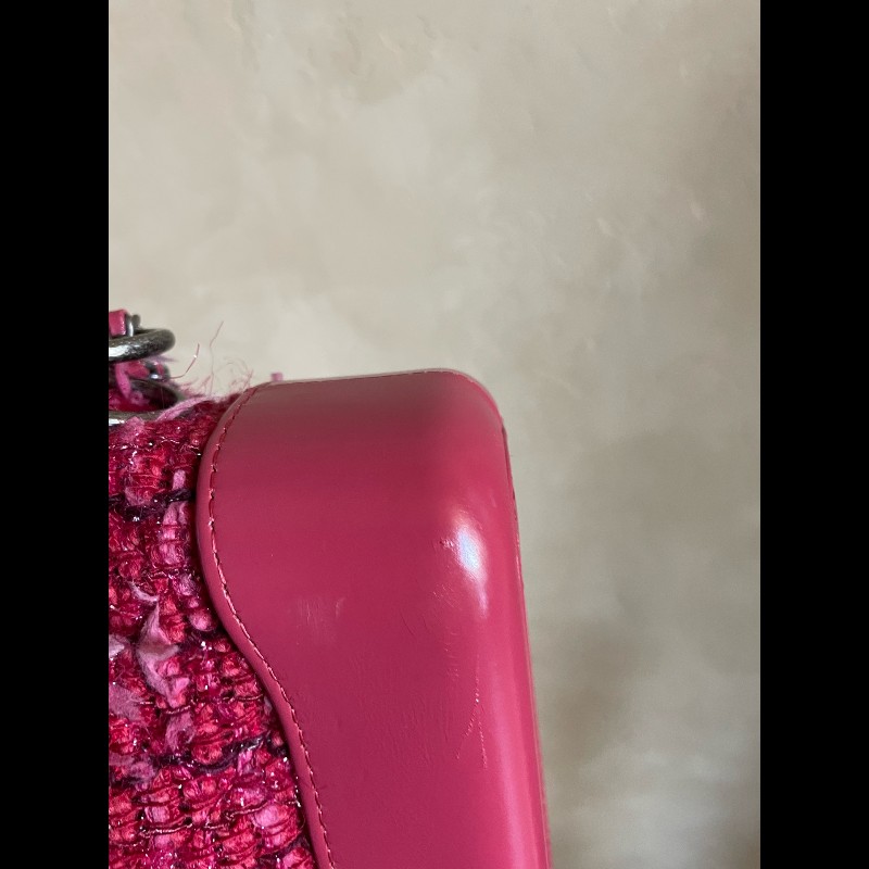 Chanel 紅色毛呢流浪包 小號-19