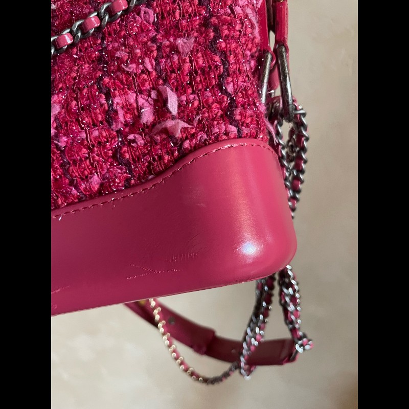 Chanel 紅色毛呢流浪包 小號-20