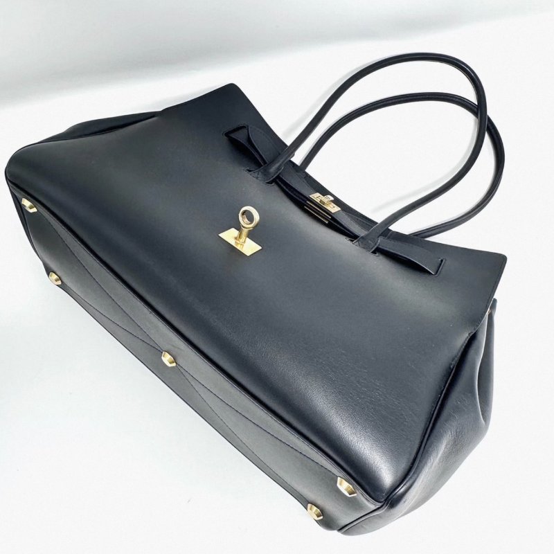 BALENCIAGA Bel Air中號黑金手提肩背包36*16*27 98新配件塵袋-4