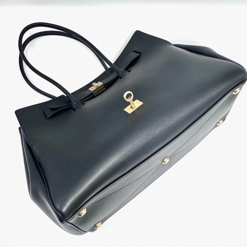 BALENCIAGA Bel Air中號黑金手提肩背包36*16*27 98新配件塵袋-5