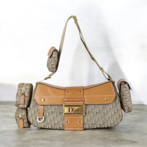 「JL精品代購」9新 Dior 老花punk 多功能小包 腋下包