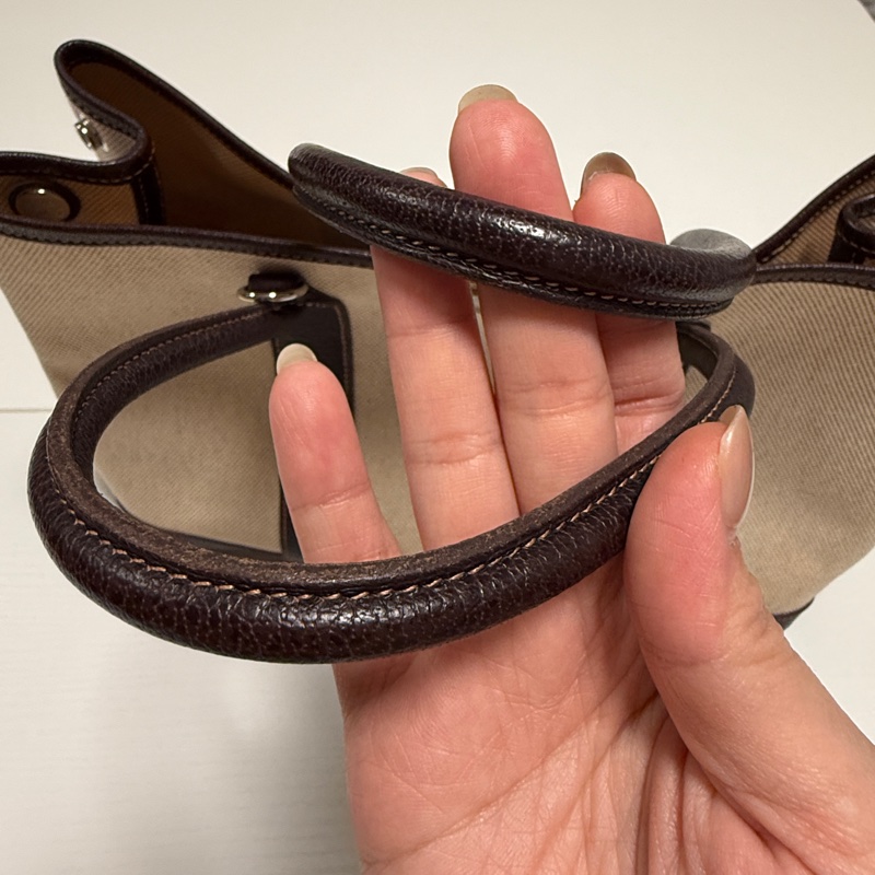 Hermès 愛馬仕 花園 Garden Party 30帆布皮革,棕色米色-17