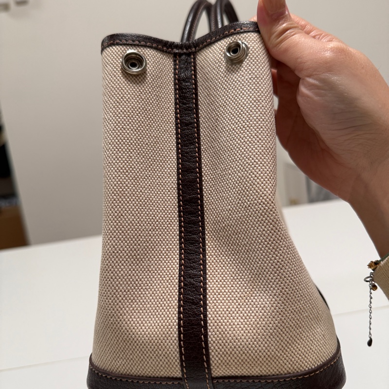 Hermès 愛馬仕 花園 Garden Party 30帆布皮革,棕色米色-18