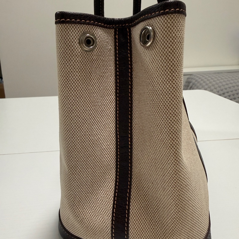 Hermès 愛馬仕 花園 Garden Party 30帆布皮革,棕色米色-19