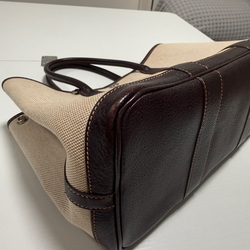 Hermès 愛馬仕 花園 Garden Party 30帆布皮革,棕色米色-22