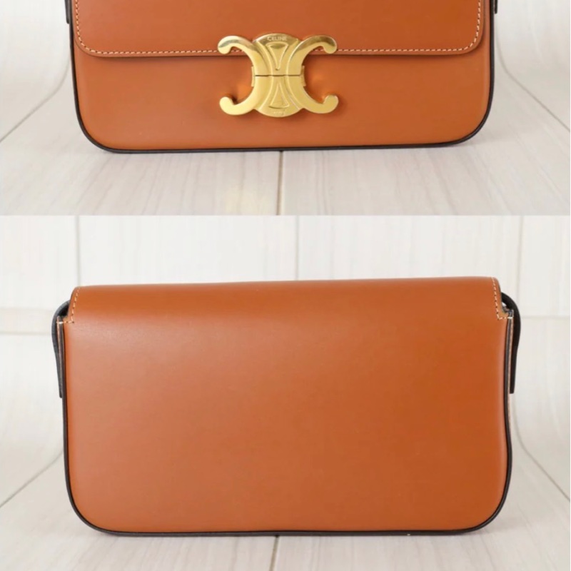 「JL精品代購」98新 Celine腋下凱旋門 金棕金-3