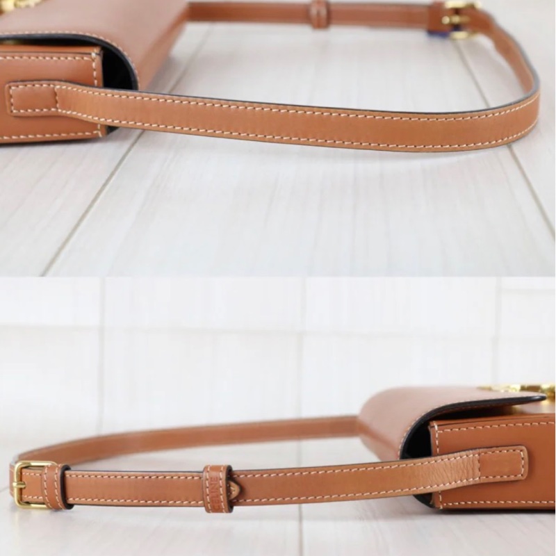 「JL精品代購」98新 Celine腋下凱旋門 金棕金-9