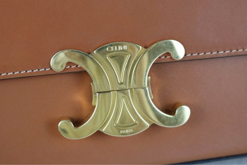 「JL精品代購」98新 Celine腋下凱旋門 金棕金-13