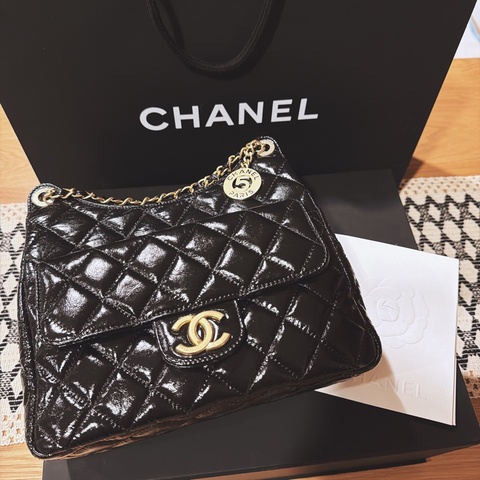 CHANEL 香奈兒 HOBO BAG 流浪包 金Logo 23cm