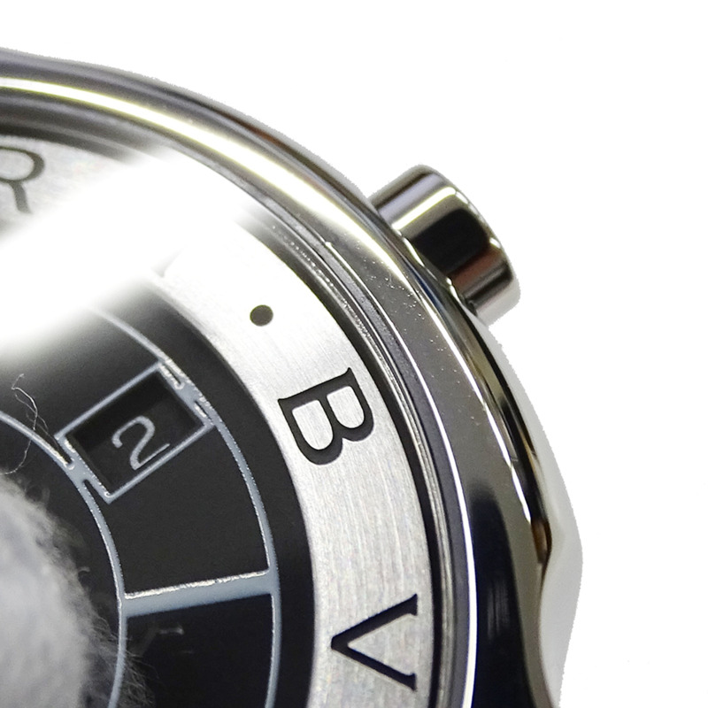 寶格麗 (Bvlgari) 男士 Solotempo 日期石英腕錶,QZ 不鏽鋼材質,ST35S,銀/黑色,拋光-12