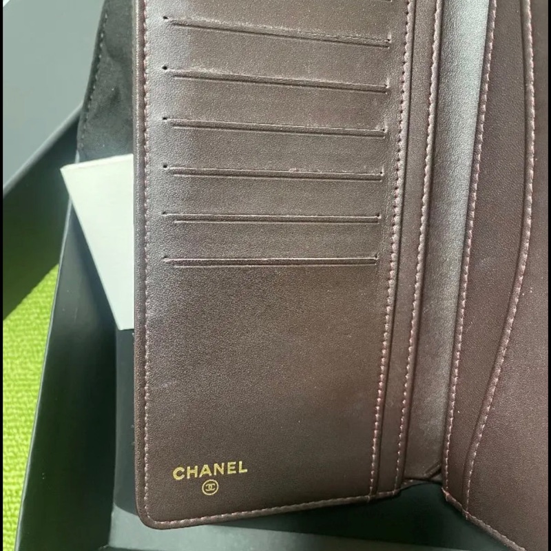 CHANEL 黑金荔枝對折長夾-4