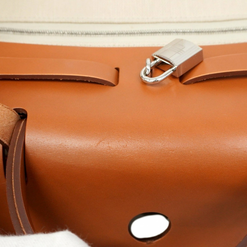 愛馬仕 Hermès Airbag Zip PM 手提包,軍綠色帆布,天然色,Y 字印記,兩用包,女士,P1859225-6