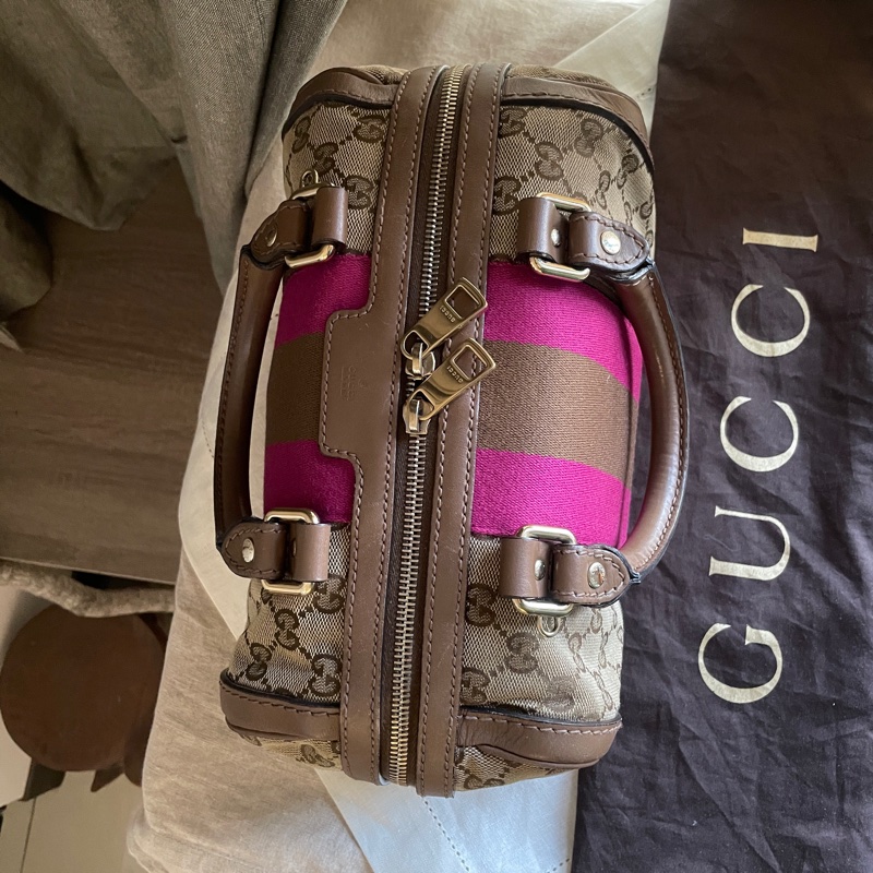 Gucci 波士頓包/speedy25包/圓筒包🧸瀟🧸 GG老花字紋🧸手提/肩背/側背/斜背/小資包🧸正品🧸🈶️原包附長背帶-15