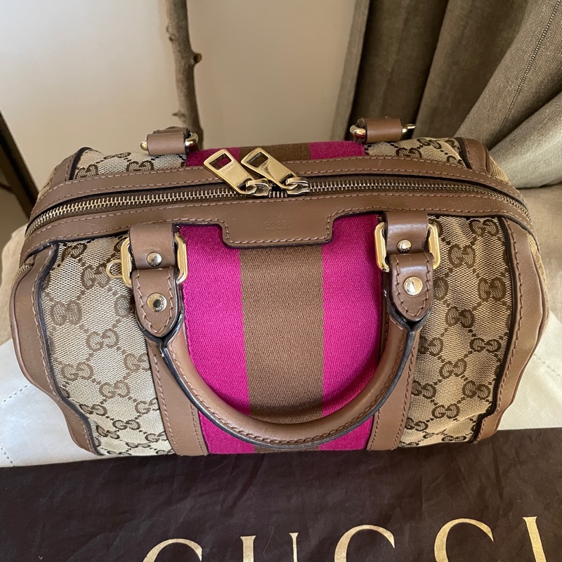 Gucci 波士頓包/speedy25包/圓筒包🧸瀟🧸 GG老花字紋🧸手提/肩背/側背/斜背/小資包🧸正品🧸🈶️原包附長背帶-19