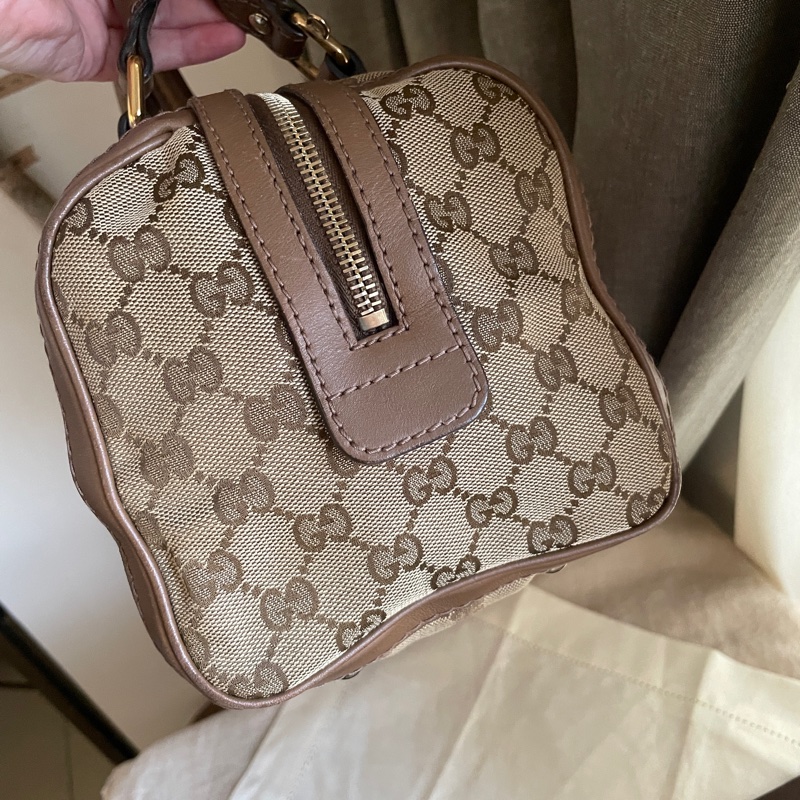 Gucci 波士頓包/speedy25包/圓筒包🧸瀟🧸 GG老花字紋🧸手提/肩背/側背/斜背/小資包🧸正品🧸🈶️原包附長背帶-21