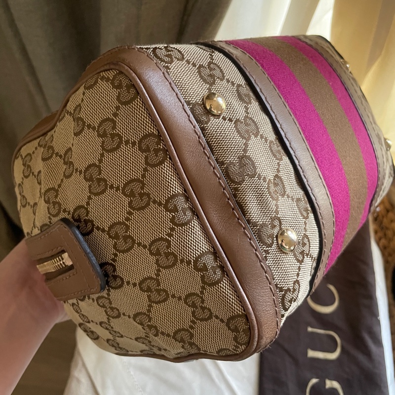 Gucci 波士頓包/speedy25包/圓筒包🧸瀟🧸 GG老花字紋🧸手提/肩背/側背/斜背/小資包🧸正品🧸🈶️原包附長背帶-24