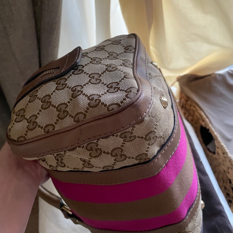 Gucci 波士頓包/speedy25包/圓筒包🧸瀟🧸 GG老花字紋🧸手提/肩背/側背/斜背/小資包🧸正品🧸🈶️原包附長背帶-25