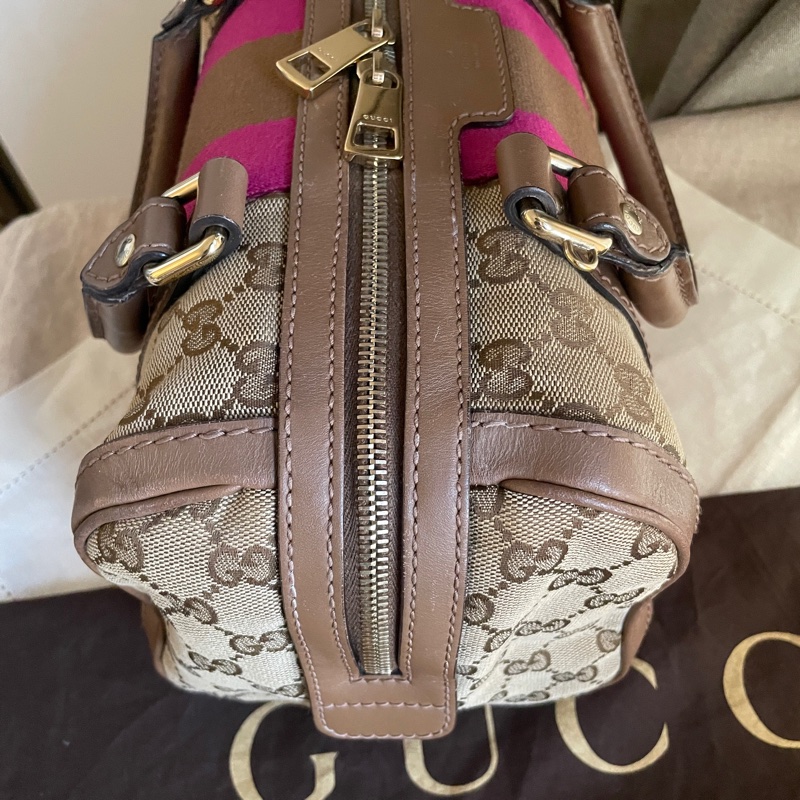 Gucci 波士頓包/speedy25包/圓筒包🧸瀟🧸 GG老花字紋🧸手提/肩背/側背/斜背/小資包🧸正品🧸🈶️原包附長背帶-30