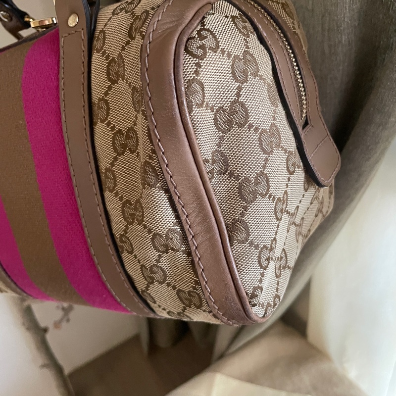 Gucci 波士頓包/speedy25包/圓筒包🧸瀟🧸 GG老花字紋🧸手提/肩背/側背/斜背/小資包🧸正品🧸🈶️原包附長背帶-37