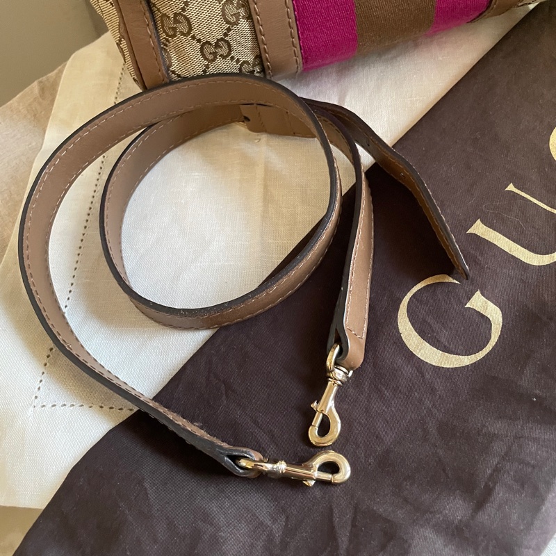 Gucci 波士頓包/speedy25包/圓筒包🧸瀟🧸 GG老花字紋🧸手提/肩背/側背/斜背/小資包🧸正品🧸🈶️原包附長背帶-52