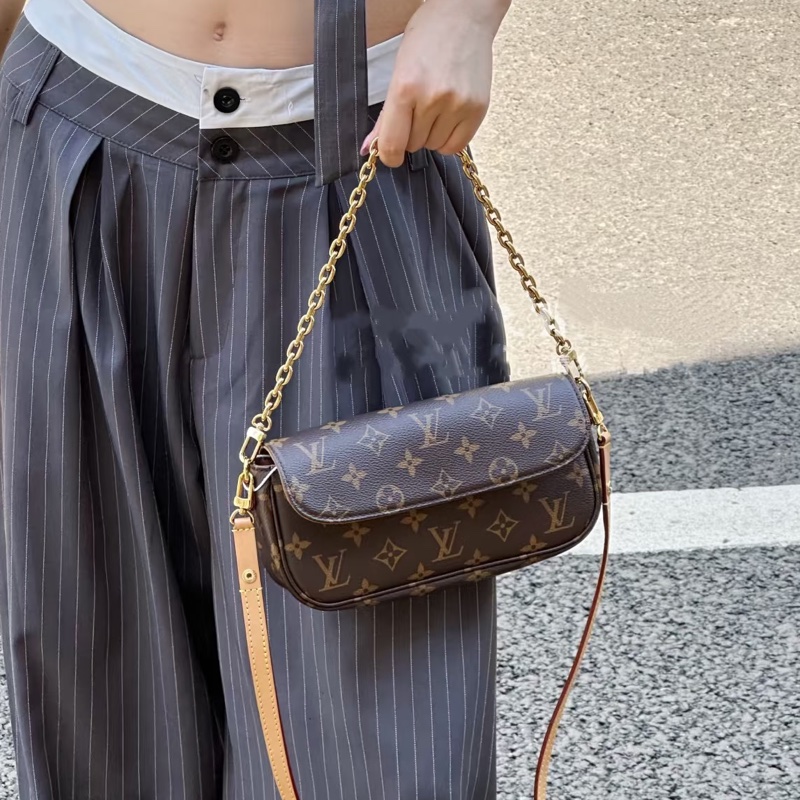 日常百搭款😍99新🈶購證⚡️lv老花lvy系列鏈條單肩斜挎包-2