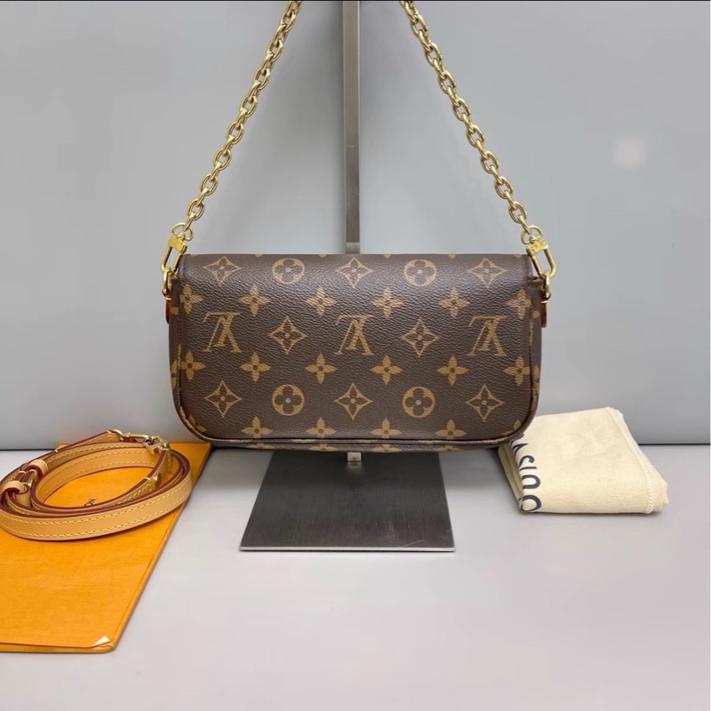 日常百搭款😍99新🈶購證⚡️lv老花lvy系列鏈條單肩斜挎包-8