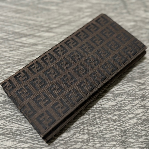 中古Fendi老花長夾/發財錢包/芬迪長夾/Fendi深棕色長夾/Fendi長錢包/芬迪中古長夾/Fendi中古長夾/老花長夾/咖啡色長夾/布面長夾-6