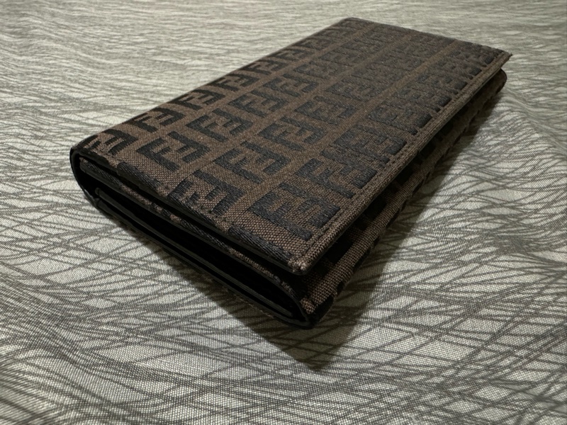 中古Fendi老花長夾/發財錢包/芬迪長夾/Fendi深棕色長夾/Fendi長錢包/芬迪中古長夾/Fendi中古長夾/老花長夾/咖啡色長夾/布面長夾-10