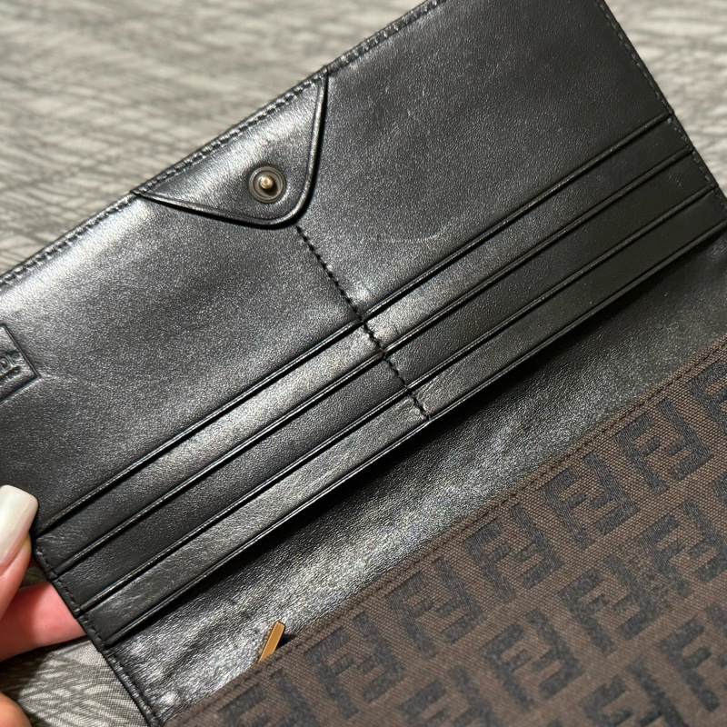 中古Fendi老花長夾/發財錢包/芬迪長夾/Fendi深棕色長夾/Fendi長錢包/芬迪中古長夾/Fendi中古長夾/老花長夾/咖啡色長夾/布面長夾-35