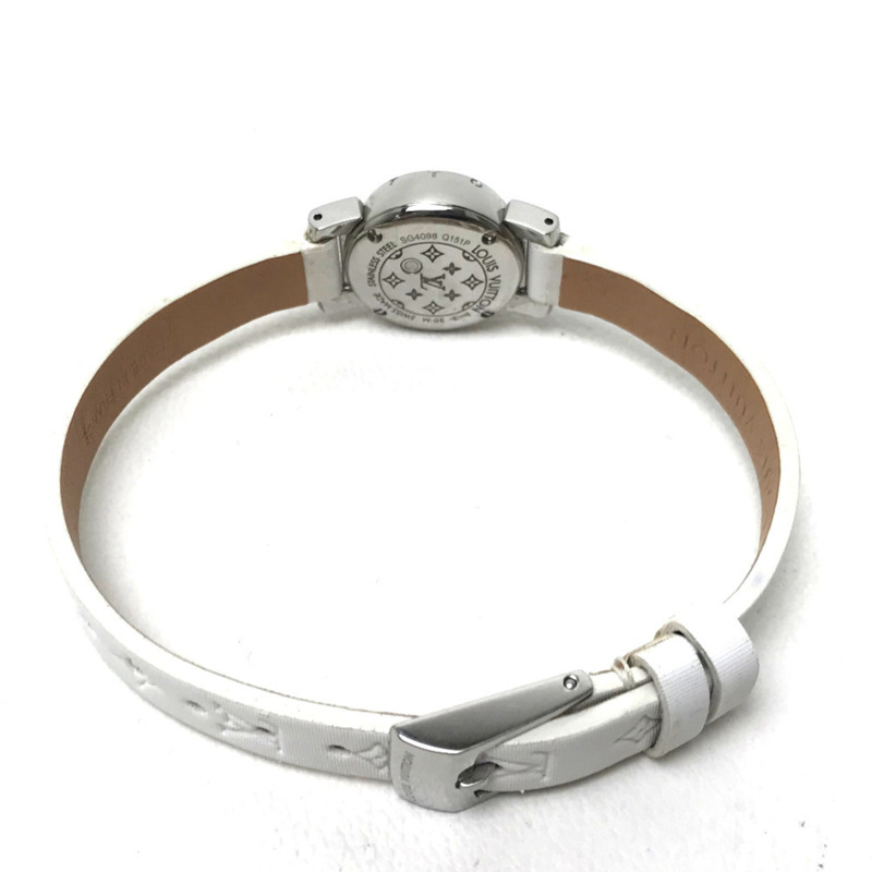 路易威登 Q151P 鑲鑽錶耳裝飾石英腕錶,不鏽鋼材質,女士款,粉紅色-1