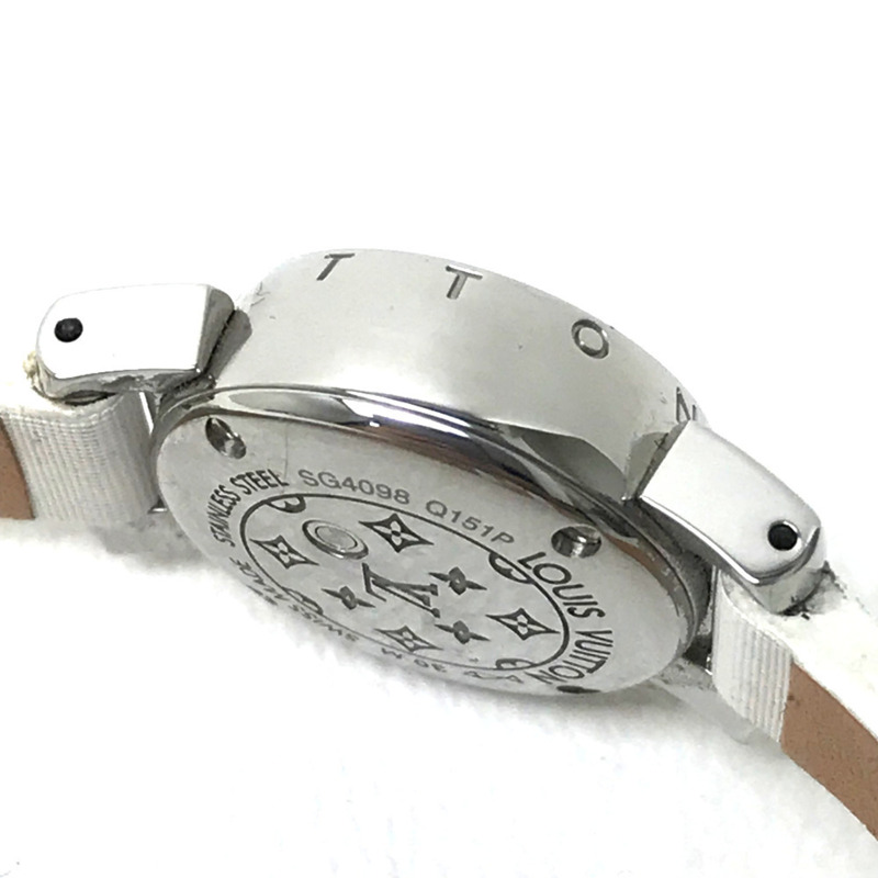 路易威登 Q151P 鑲鑽錶耳裝飾石英腕錶,不鏽鋼材質,女士款,粉紅色-2