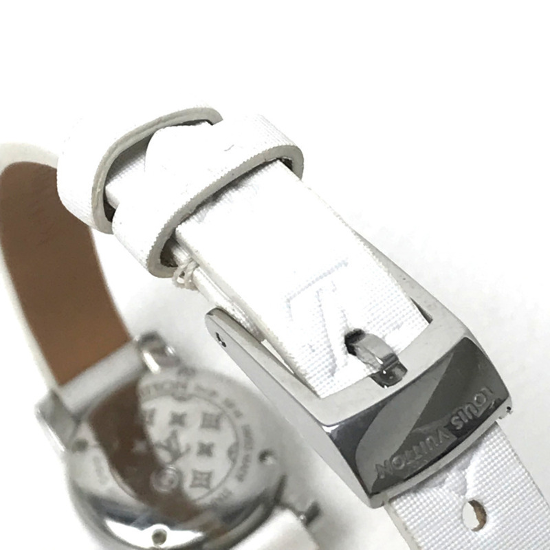 路易威登 Q151P 鑲鑽錶耳裝飾石英腕錶,不鏽鋼材質,女士款,粉紅色-4