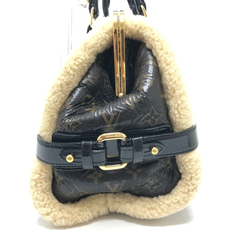 路易威登 M95574 Monogram Shearling Storm 波士頓包/手提包,漆皮和羊皮拼接,男女通用,酒紅色-1