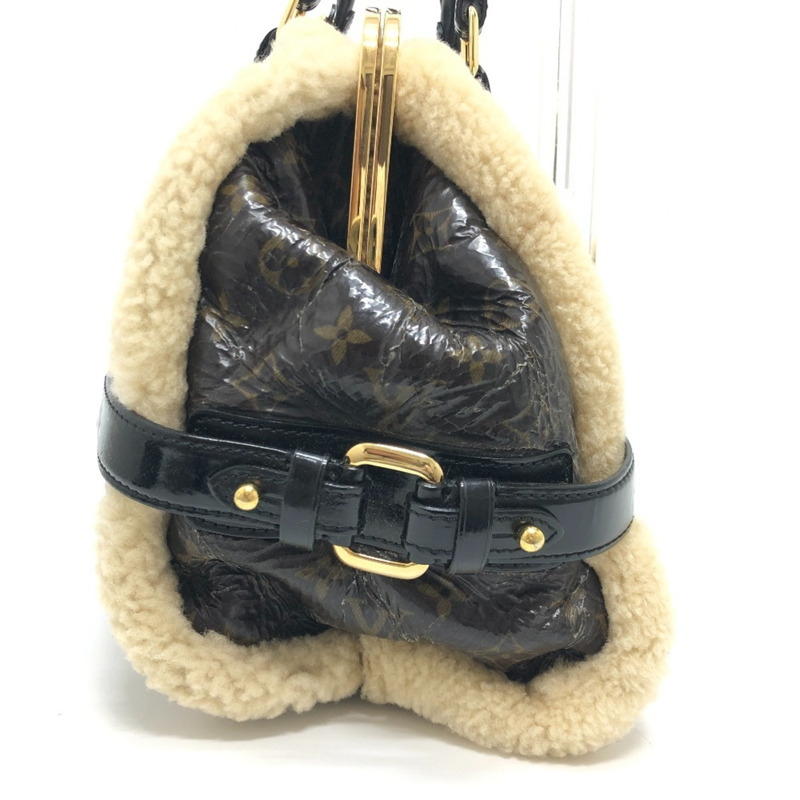 路易威登 M95574 Monogram Shearling Storm 波士頓包/手提包,漆皮和羊皮拼接,男女通用,酒紅色-2