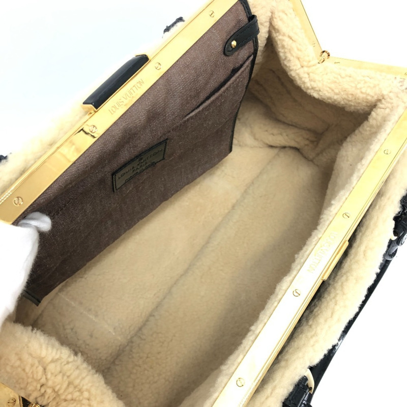 路易威登 M95574 Monogram Shearling Storm 波士頓包/手提包,漆皮和羊皮拼接,男女通用,酒紅色-7