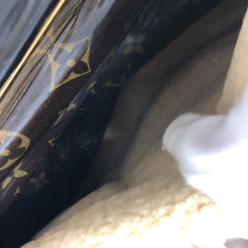 路易威登 M95574 Monogram Shearling Storm 波士頓包/手提包,漆皮和羊皮拼接,男女通用,酒紅色-12