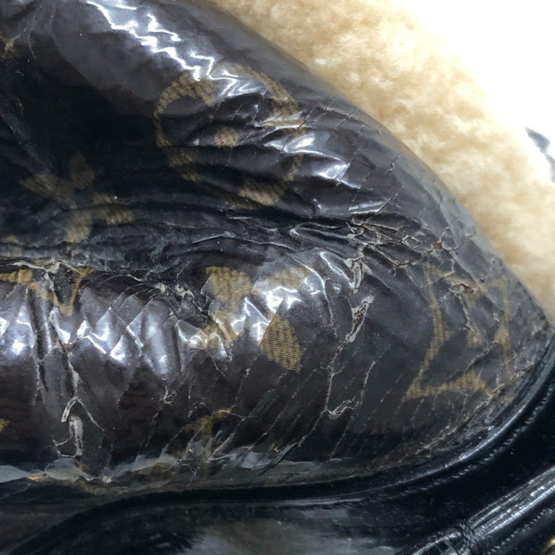 路易威登 M95574 Monogram Shearling Storm 波士頓包/手提包,漆皮和羊皮拼接,男女通用,酒紅色-14