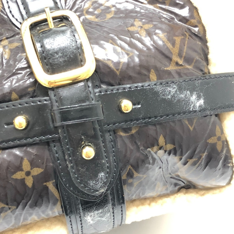 路易威登 M95574 Monogram Shearling Storm 波士頓包/手提包,漆皮和羊皮拼接,男女通用,酒紅色-15