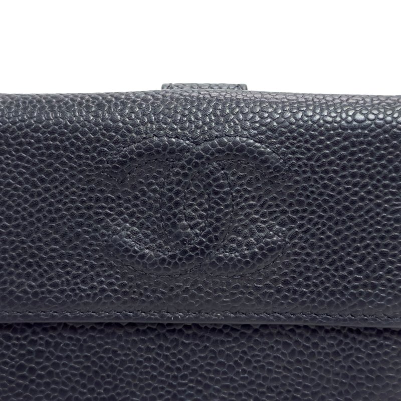 CHANEL CC 荔枝皮 銀包-1