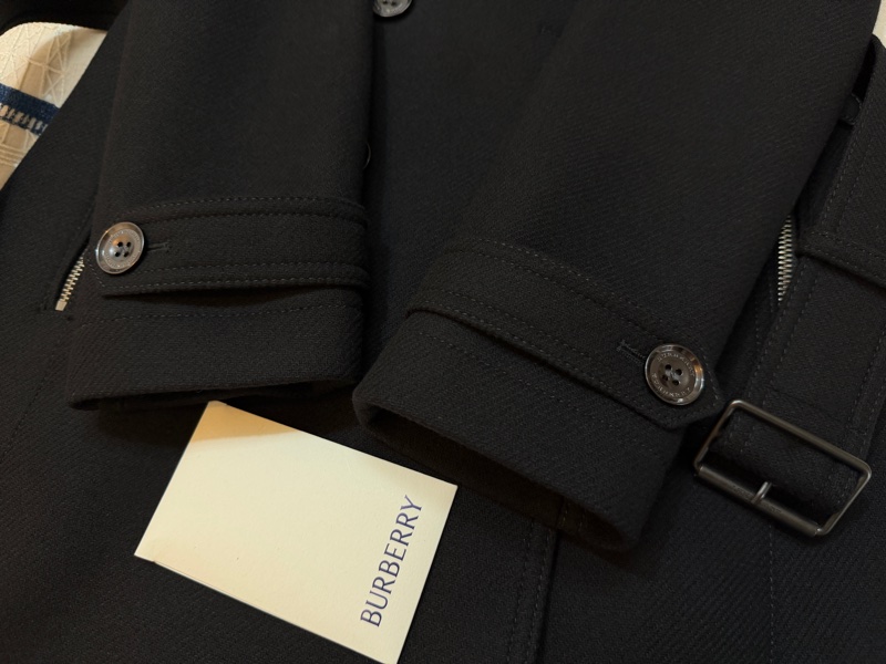BURBEERRY英國黑色羊毛大衣UK4-4