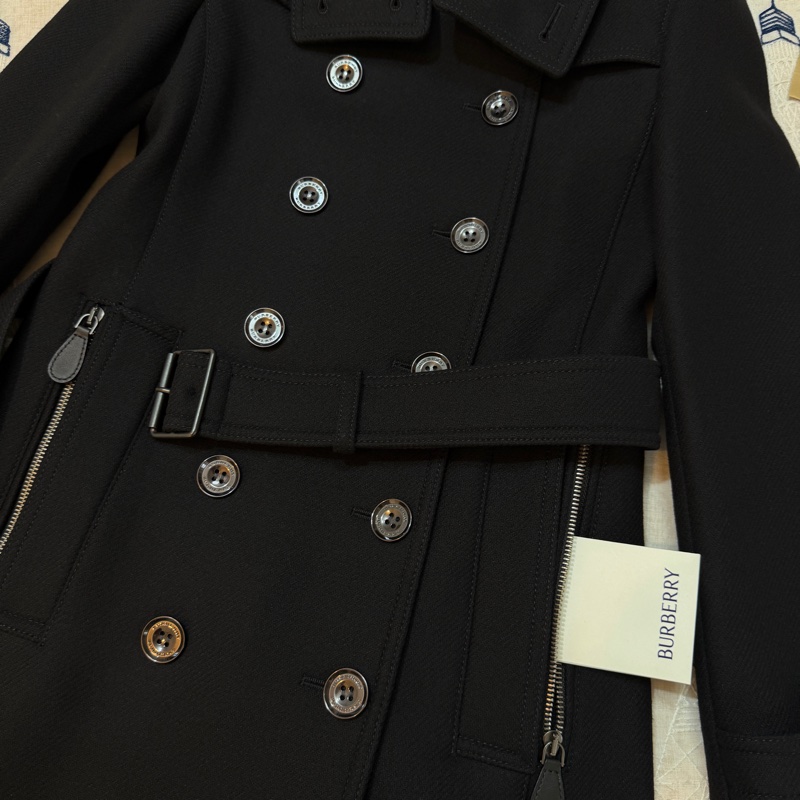 BURBEERRY英國黑色羊毛大衣UK4-6