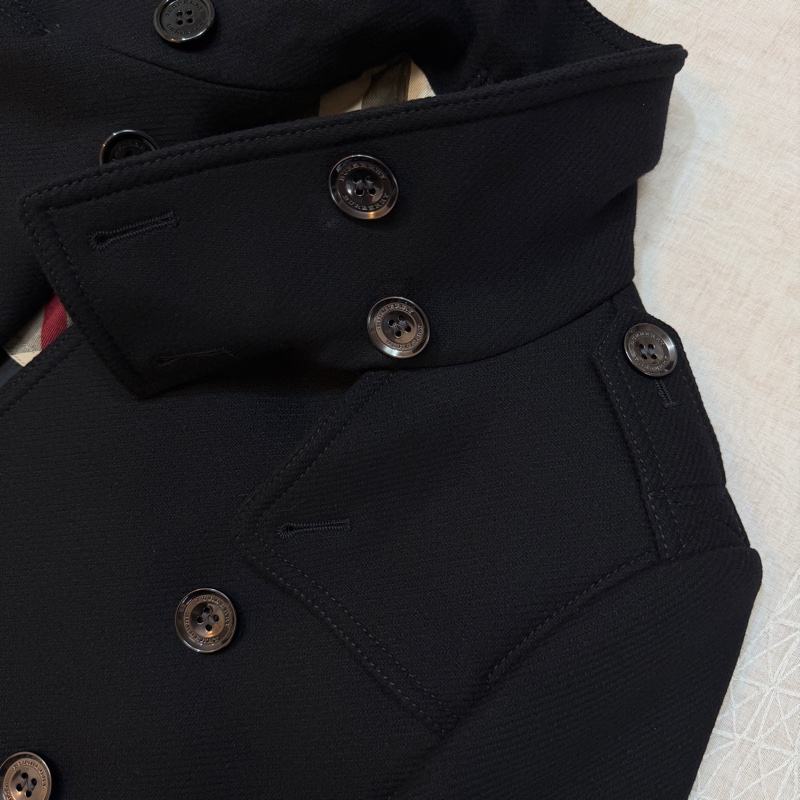 BURBEERRY英國黑色羊毛大衣UK4-8