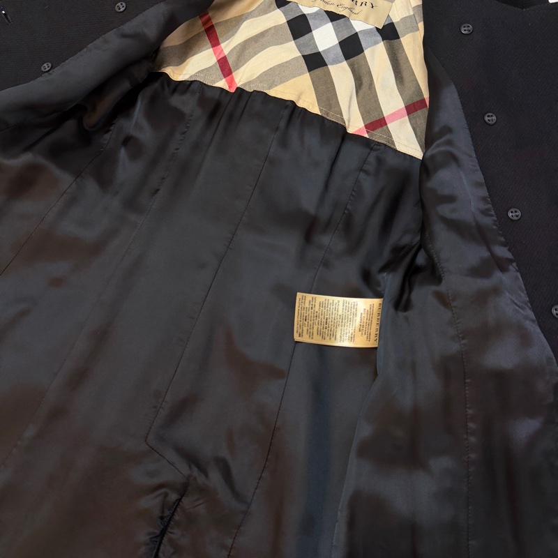 BURBEERRY英國黑色羊毛大衣UK4-10