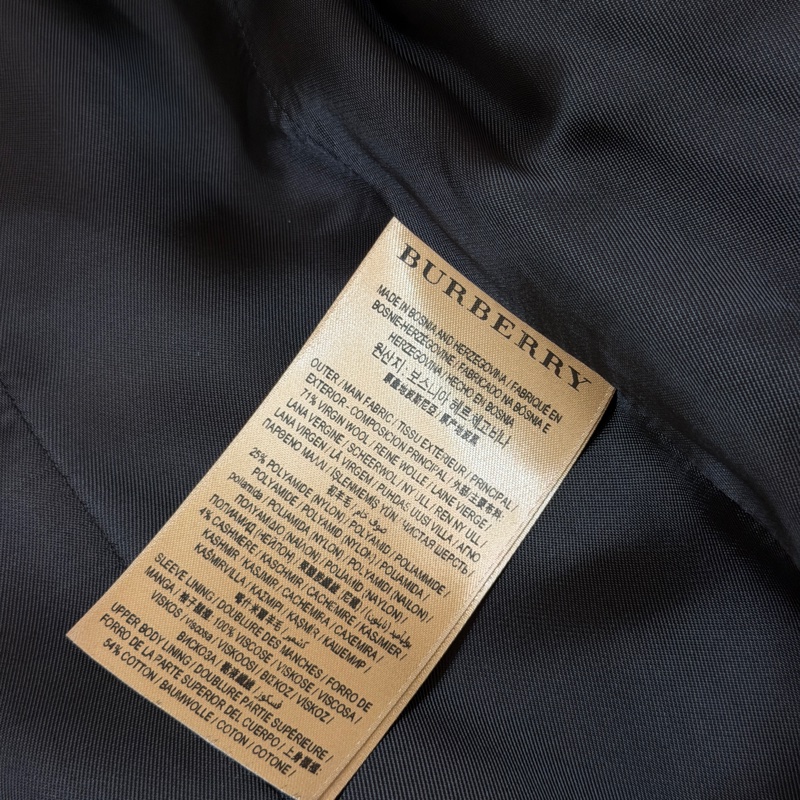 BURBEERRY英國黑色羊毛大衣UK4-12